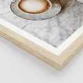 Plakat w ramie 40x50 - Kawa w Perfekcji - kawa w filiżance, cappuccino - rama drewno