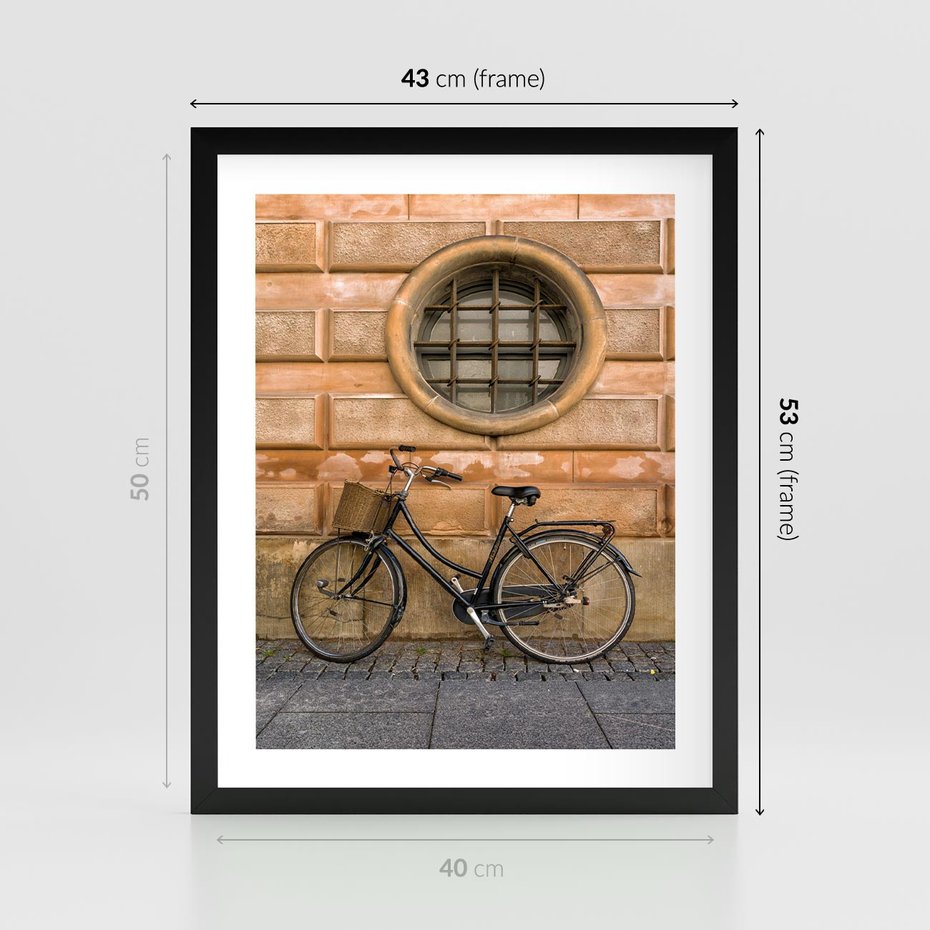 Plakat w ramie 40x50 - Holenderska Ikona - rower, Holandia - rama czarna