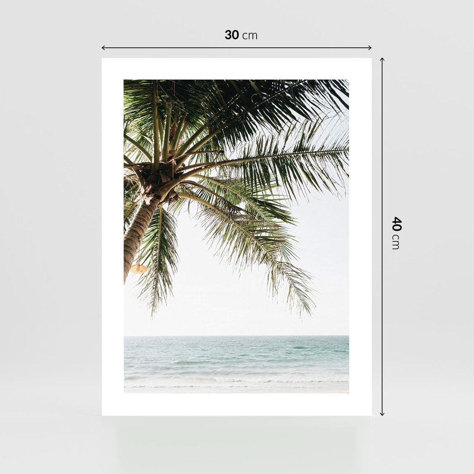 Plakat bez ramy 30x40 - Wakacyjne Marzenie - palma nad morzem,