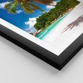 Plakat w ramie 50x70 - Oaza palm na plaży - palma, plaża - rama czarna