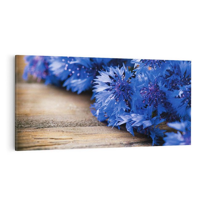 Obraz na płótnie 100x50 - Kwiatowy niebieski: Subtelność natury - kwiaty, niebieski