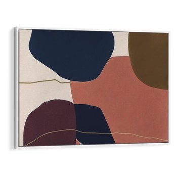 Obraz w ramie 120x80 - Abstrakt Marsala - nieregularne plamy, kształty - rama biała