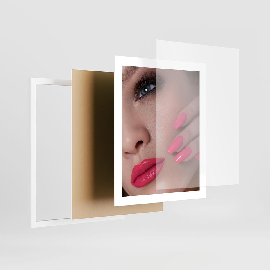 Plakat w ramie 40x50 - Usta, manicure, spa: kobieca harmonia - usta, manicure - rama biała