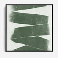 Obraz w ramie 50x50 - Zielone Refleksje - abstrakcja, zgaszony zielony kolor - rama czarna