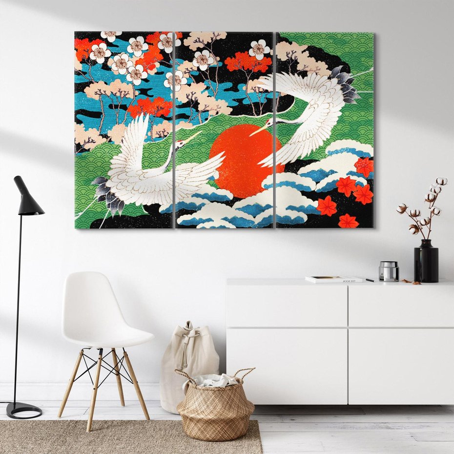 Obraz na płótnie 120x80 - Wibracje emocji - sztuka japońska, wyraziste kolory