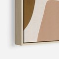 Obraz w ramie 80x120 - Harmonia chaosu i porządku - abstrakcyjne kształty, kolory beżu i brązu - rama drewno