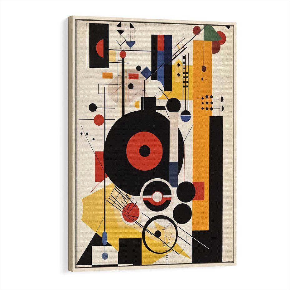 Obraz w ramie 80x120 - Wnętrza Refleksyjnego Światła - modernistyczny obraz, styl bauhaus - rama drewno
