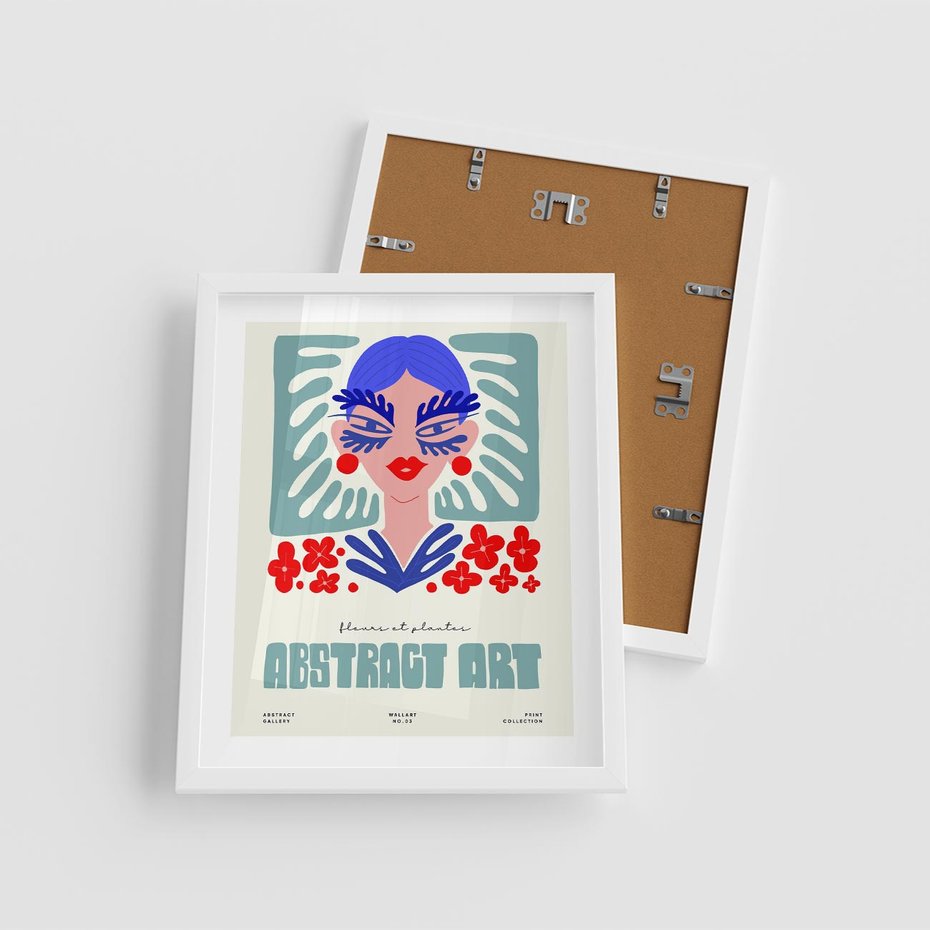 Plakat w ramie 40x50 - Podróżne Impulsy - abstrakcja, kobieta - rama biała