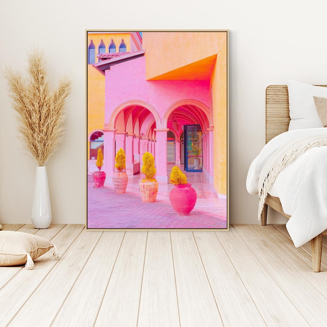 Obraz w ramie 80x120 - Marokańskie pastele - marokański, pastele - rama drewno