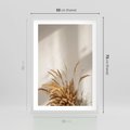 Plakat w ramie 50x70 - mpresyjne układy traw - boho, trawy - rama biała