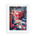 Plakat w ramie 50x70 - Stylowa Elegancja - retro, pinup - rama biała
