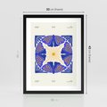 Plakat w ramie 30x40 - Księga Abstrakcji - abstrakcyjna boho kompozycja, granatowe ćmy - rama czarna