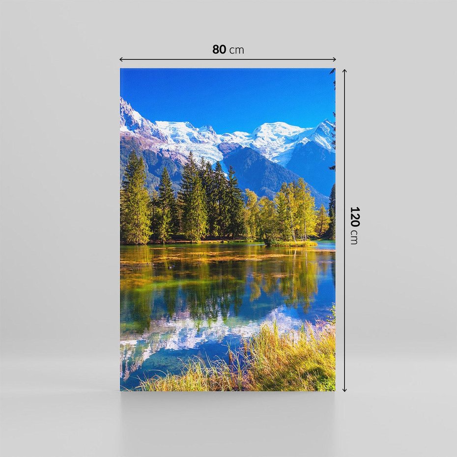 Obraz na płótnie 80x120 - Górskie piękno - góry, jezioro
