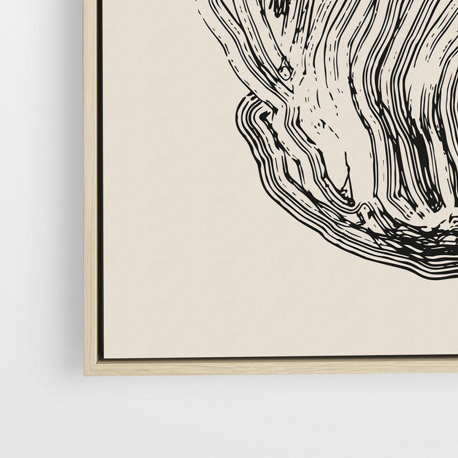 Obraz w ramie 50x50 - Abstrakcyjne Odbicie - abstrakcyjne odbicie, biało czarny - rama drewno