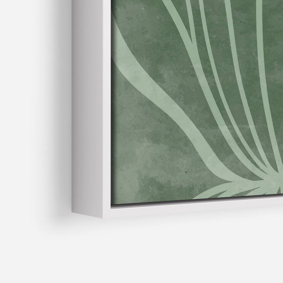 Obraz w ramie 80x120 - Zieleń Kształtująca Spokój - zielony plakat, roślinne inspiracje - rama biała