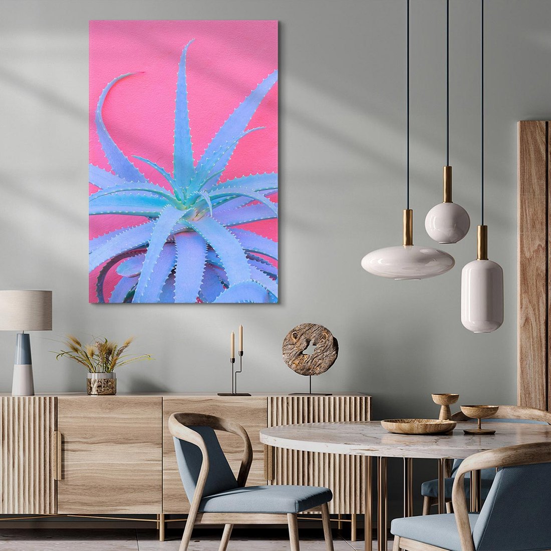 Obraz na płótnie 50x70 - Piękno Pustyni - kaktusy, liście