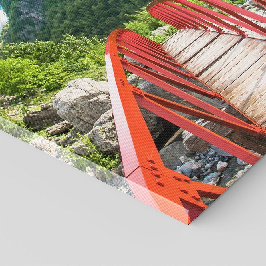 Obraz na płótnie 60x60 - Most do przygody - góry, most