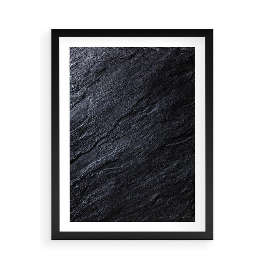 Plakat w ramie 50x70 - Kamienne tekstury w trójwymiarze - kamień, tekstura - rama czarna