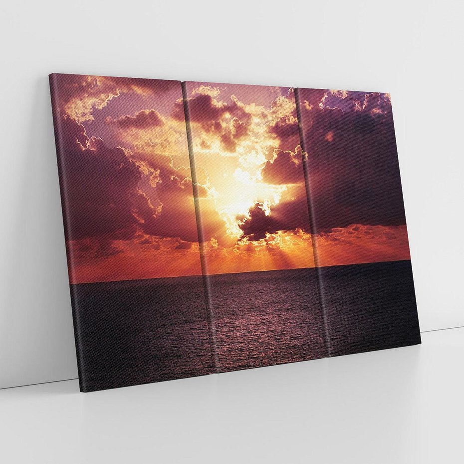 Obraz na płótnie 120x80 - Słońce i chmury nad morzem - słońce, chmury