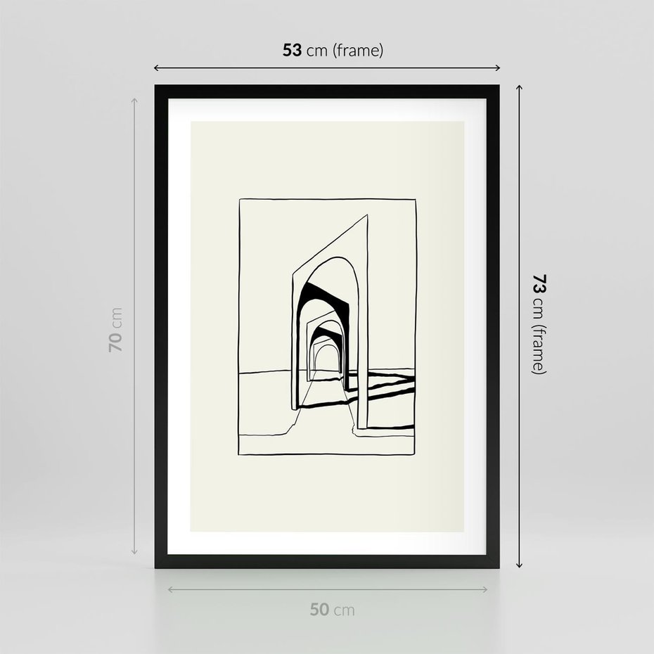 Plakat w ramie 50x70 - Poezja światła i cienia - nowoczesna sztuka, minimalistyczny styl - rama czarna