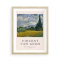 Plakat w ramie 50x70 - Pole z Cyprysami - reprodukcja obrazu, van gogh - rama drewno