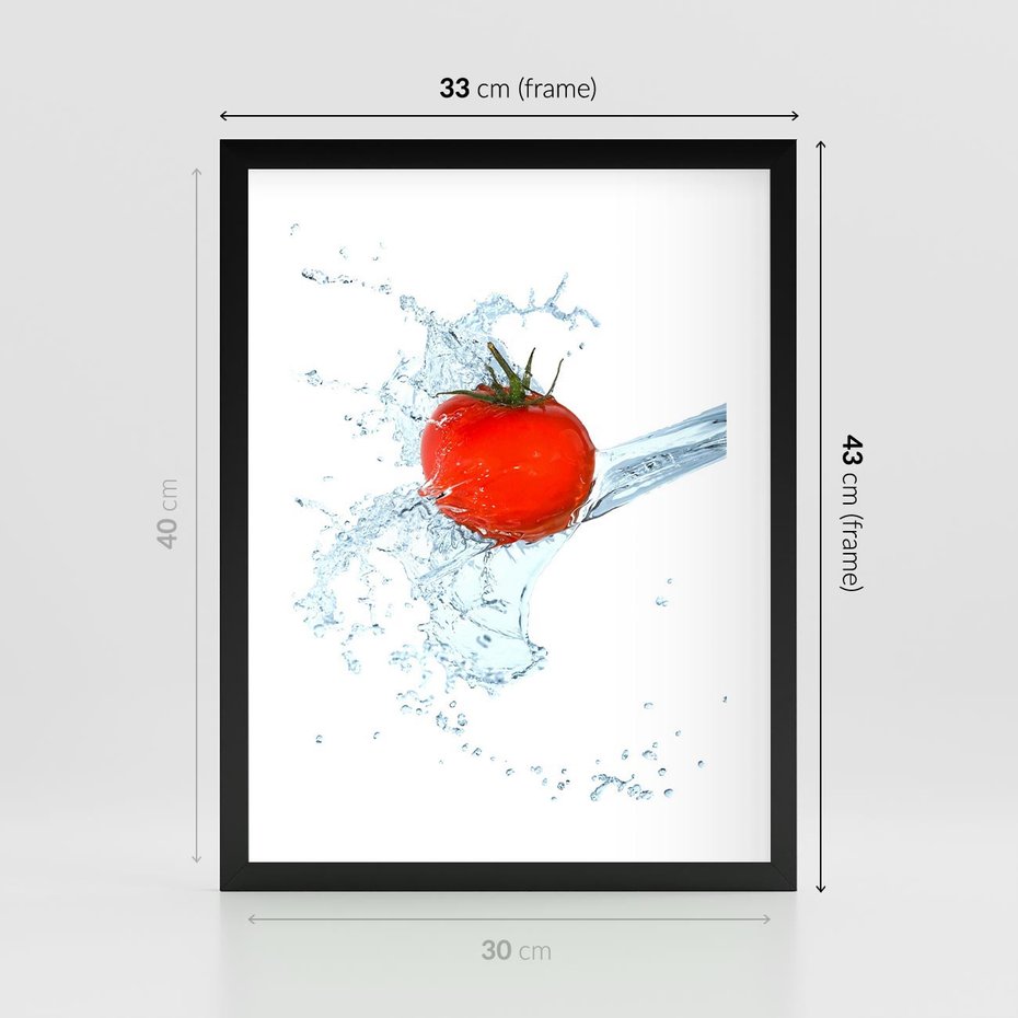 Plakat w ramie 30x40 - Apetyczna KuchniaNowoczesna Ekspresja - pomidor, jedzenie - rama czarna