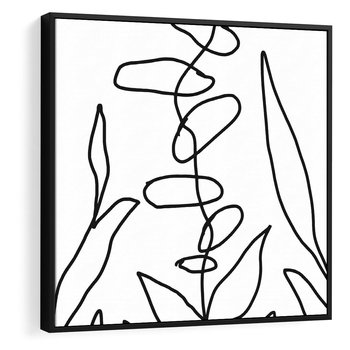 Obraz w ramie 50x50 - Liście Mocy - mroczna sztuka, minimalizm - rama czarna