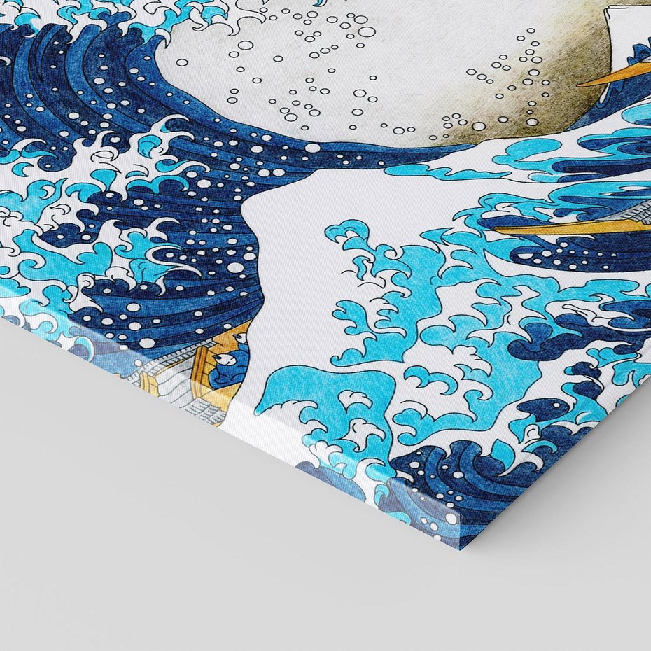 Obraz na płótnie 40x40 - Wzburzone Morze - wielka fala w kaganawie, Hokusai