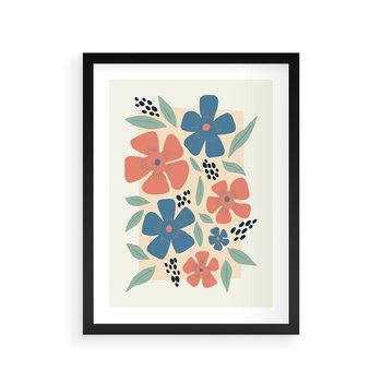 Plakat w ramie 30x40 - Kolorowe liście tęsknot - minimalistyczny plakat, grafika - rama czarna