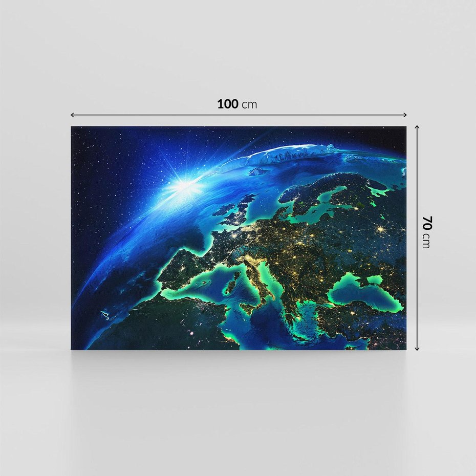 Obraz na płótnie 100x70 - Kosmiczna podróż: piękno Ziemi - kosmos, ziemia