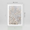 Plakat w ramie 50x70 - Białe Drobne Kwiaty - gipsówka, białe drobne kwiatki - rama biała