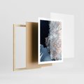Plakat w ramie 50x70 - Lot Ptaka - zima, zimowy krajobraz - rama drewno