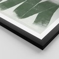 Plakat w ramie 30x40 - Zielone Refleksje - abstrakcja, zgaszony zielony kolor - rama czarna