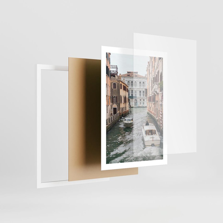 Plakat w ramie 50x70 - Wenecja na Twojej Ścianie - wenecja, kanały - rama biała