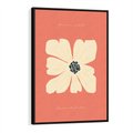 Obraz w ramie 50x70 - Malowane Kolorowe Echa - minimalistyczna grafika, biały kwiat na różowym tle - rama czarna
