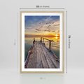 Plakat w ramie 50x70 - Spokojny pomost nad jeziorem - pomost, jezioro - rama drewno