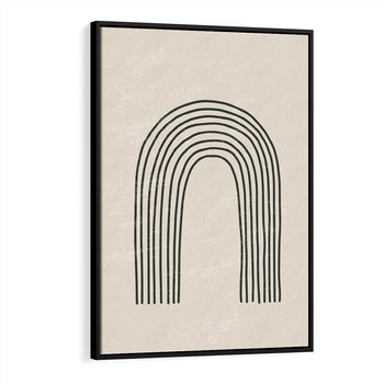 Obraz w ramie 70x100 - Intrygujące Zagięcia - boho plakat, czarna tęcza - rama czarna