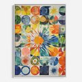 Obraz w ramie 70x100 - Rozkwitające Wzory Abstrakcji - abstrakcyjny obraz, mnogość kolorów - rama biała