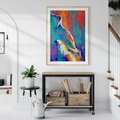 Plakat w ramie 40x50 - Olejne Wibrujące Emocje - abstrakcyjny obraz, różne kolorowe maźnięcia pędzla - rama drewno