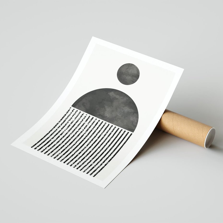 Plakat bez ramy 30x40 - Księga Wibracji - abstrakcyjne czarno białe formy, minmalizm