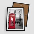 Plakat w ramie 50x70 - Budka w Londynie - Londyn, budka - rama czarna