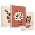 Zestaw obrazy w ramie 50x70 galeria - Boho, rośliny, liście - rama biała