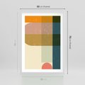 Plakat w ramie 50x70 - Geometryczna Grafika na Plakacie - geometryczna nowoczesna grafika, minimalizm - rama biała