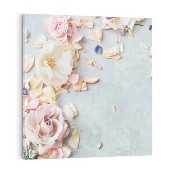 Obraz na płótnie 50x50 - Róże: kwiatowy urok - róże, kwiaty