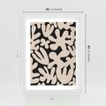 Plakat w ramie 30x40 - Księga Ukrytych Widoków - abstrakcyjne czarno białe formy, minimalizm - rama biała