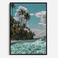 Obraz w ramie 70x100 - Rajskie Wakacje - plaża, palmy - rama czarna