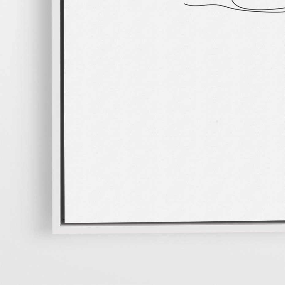 Obraz w ramie 70x100 - Rozkwitające Formy - szkic, minimalizm - rama biała