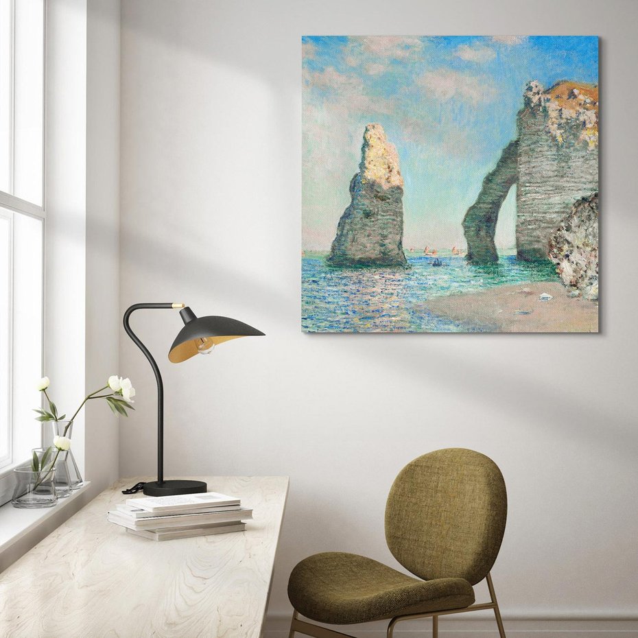 Obraz na płótnie 30x30 - Klify Étretat (1885), Claude Monet - Reprodukcja - reprodukcja, obraz na płótnie