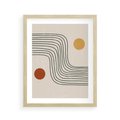 Plakat w ramie 40x50 - Czysta Refleksja - abstrakcyjna sztuka, boho kształty - rama drewno