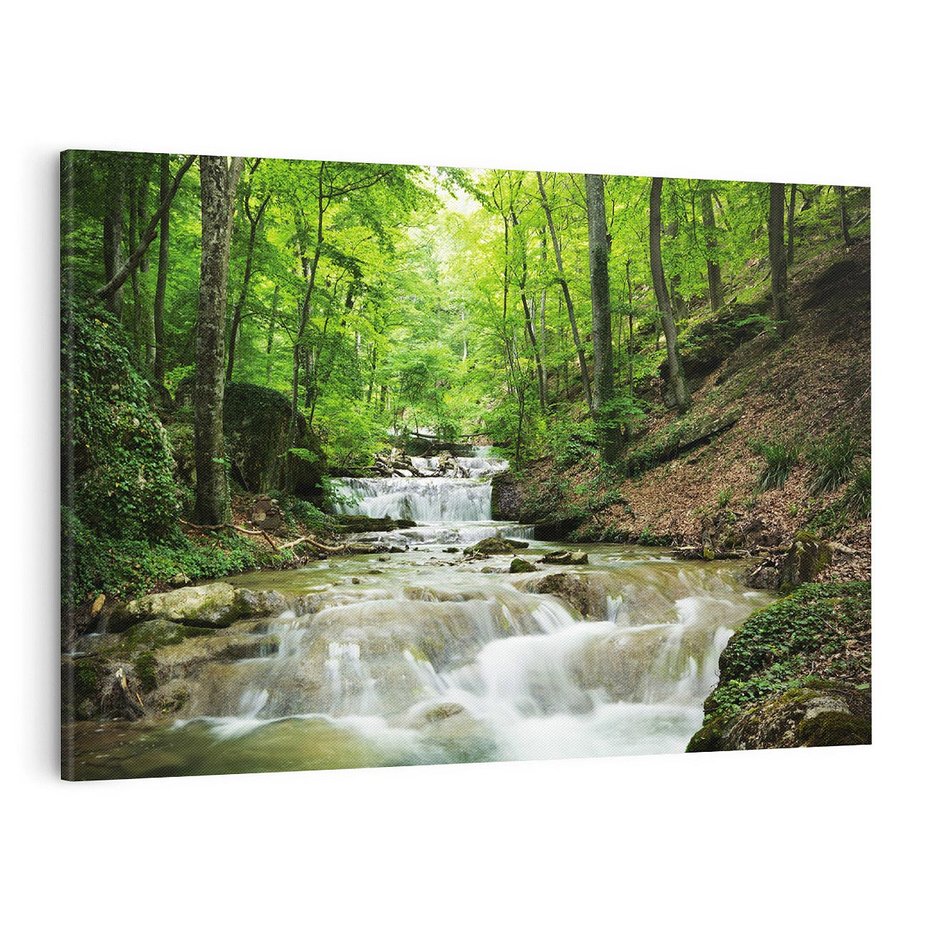 Obraz na płótnie 120x80 - Plączący się strumień - rzeka, strumień